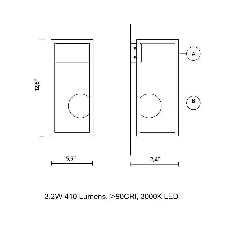 Abachina Outdoor LED Wall Sconce