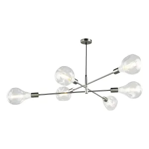 ALA0646 6 Light Suspended Light Satin Chrome
