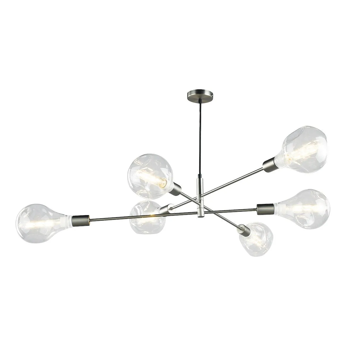 ALA0646 6 Light Suspended Light Satin Chrome