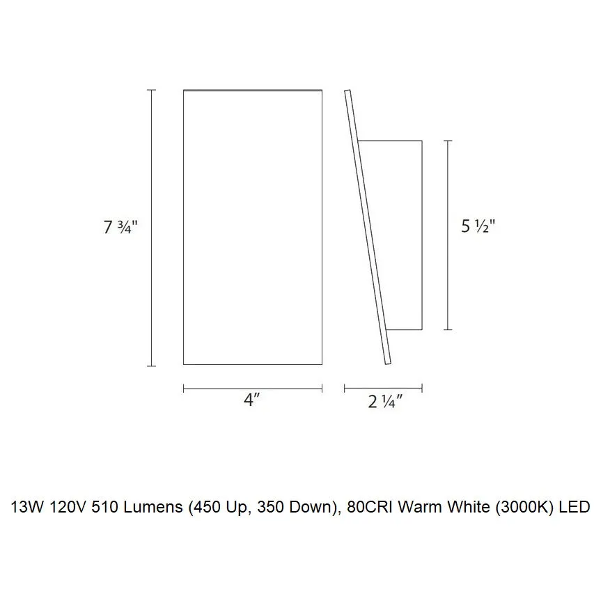 Angled Plane Narrow Wall Light