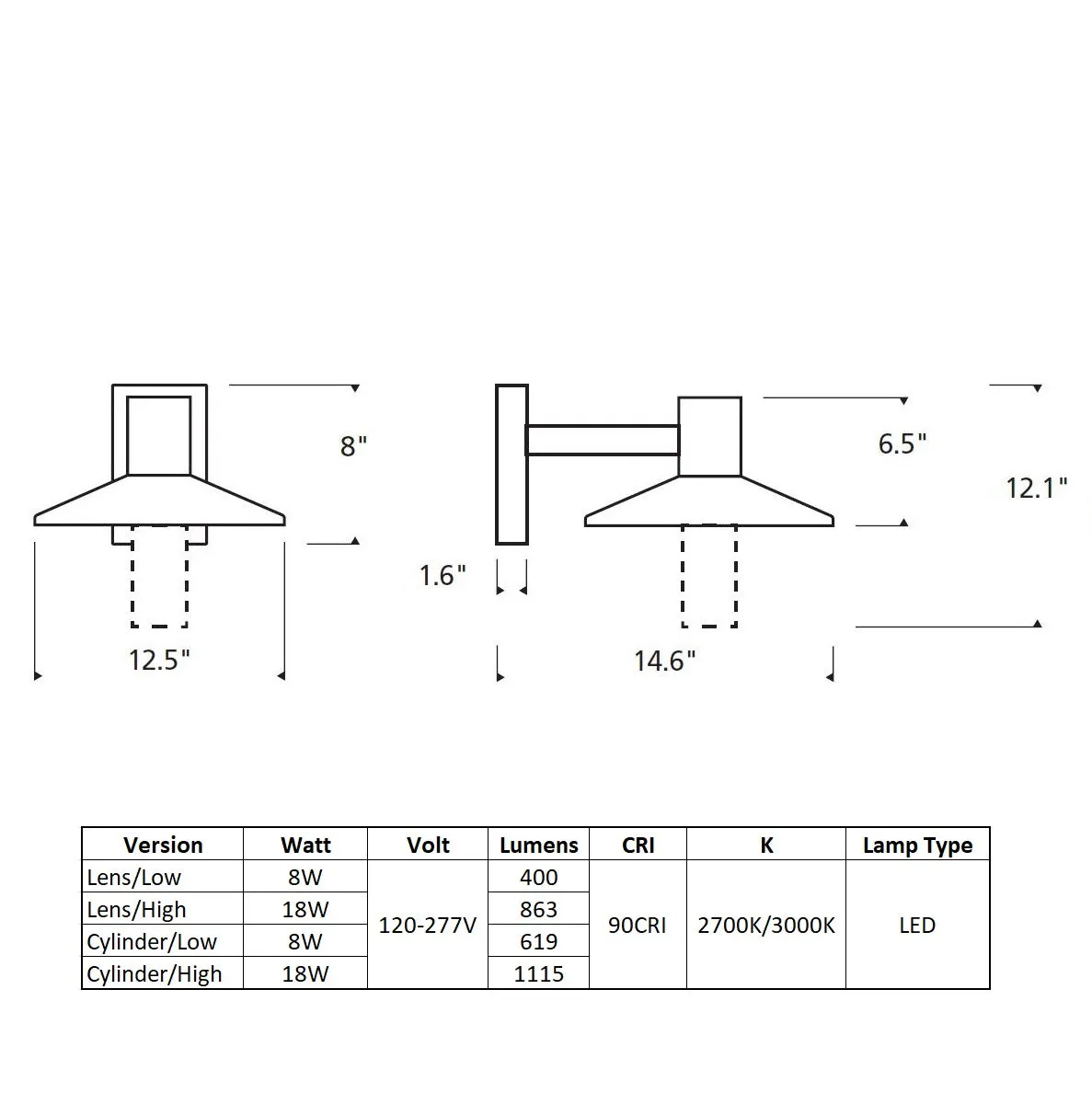 Ash 12 Outdoor Wall Sconce