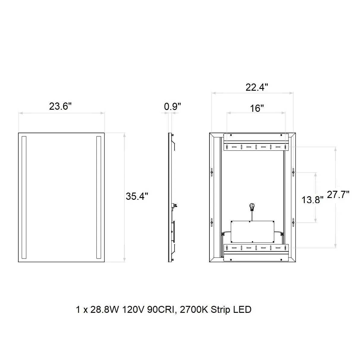 Avlon LED Mirror Bathroom Vanity Light