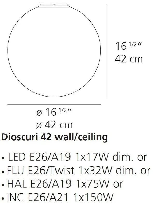 Dioscuri Wall/Ceiling Light