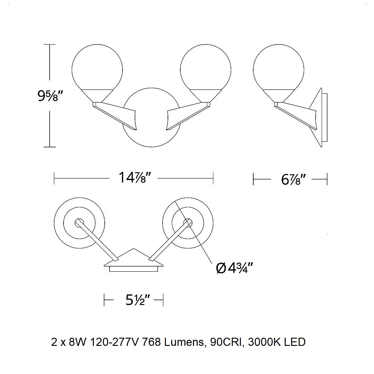 Double Bubble LED Wall Sconce