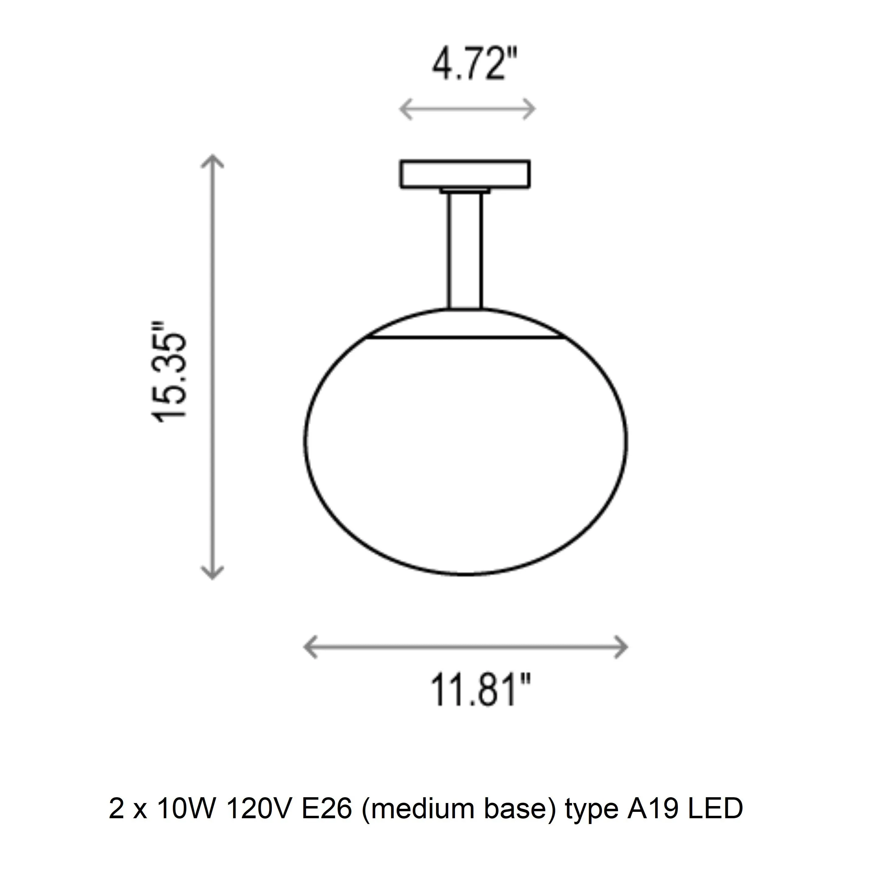 Elipse Outdoor Semi Flush Mount