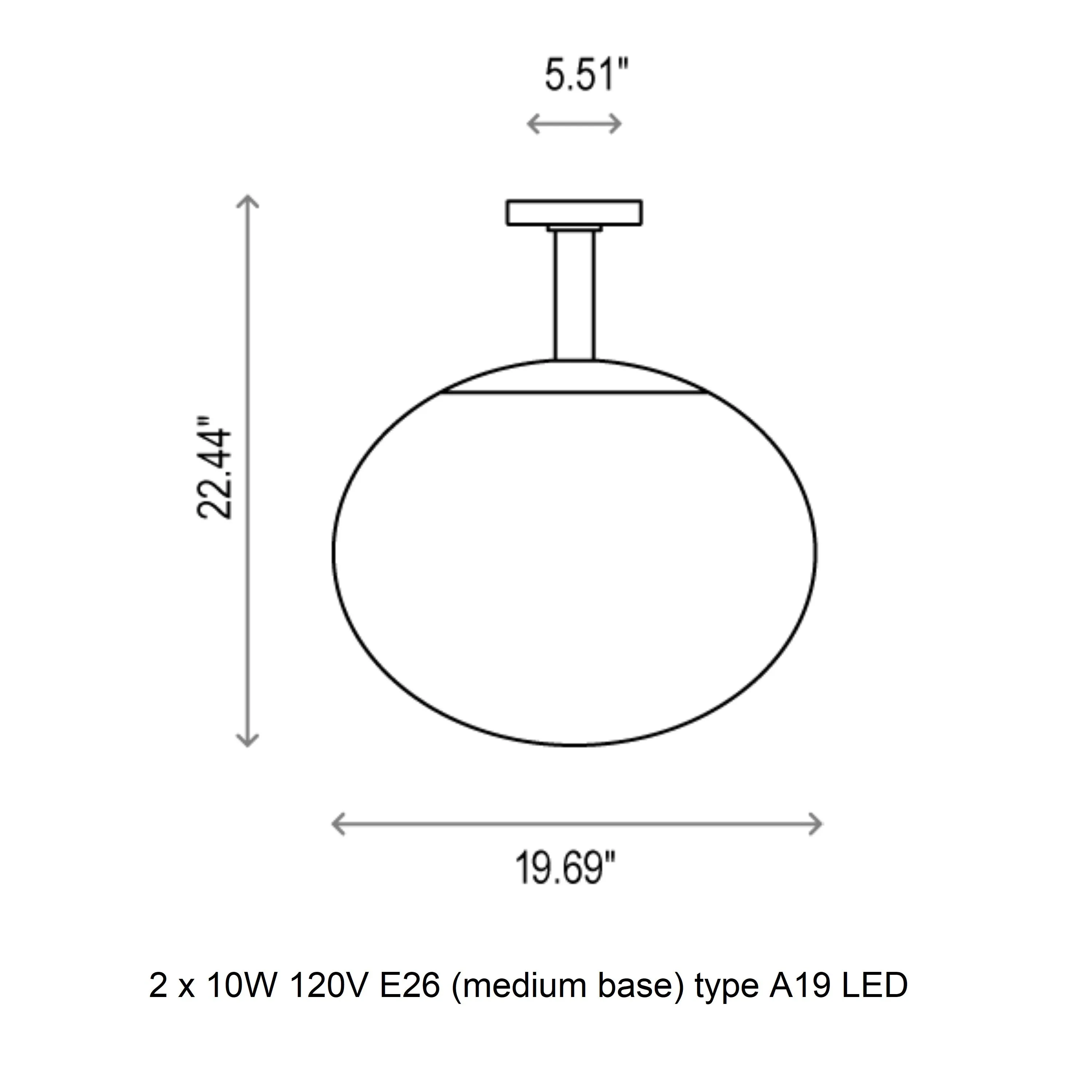 Elipse Outdoor Semi Flush Mount