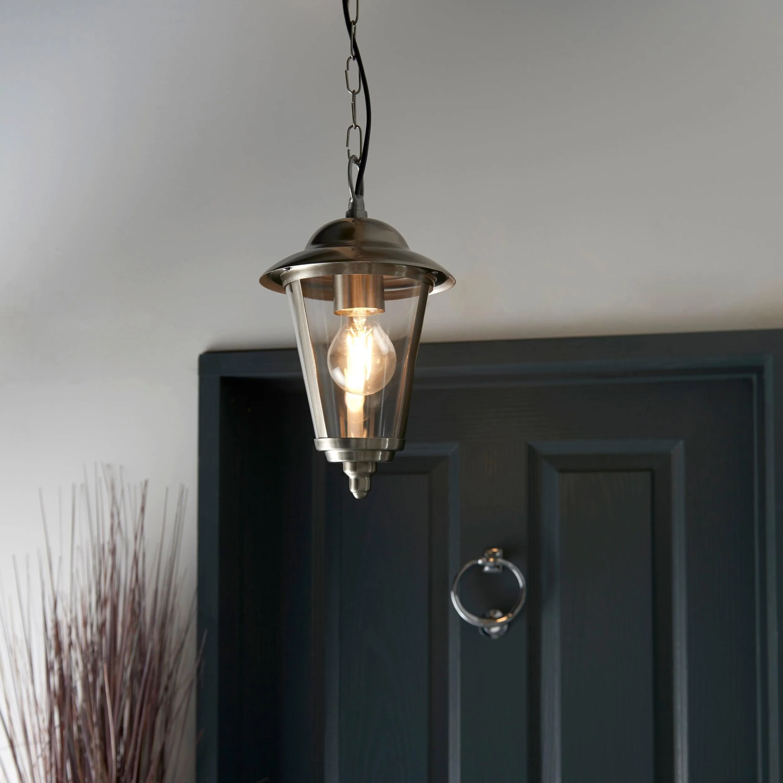 Endon Klien Polished Stainless Steel Outdoor Pendant Light