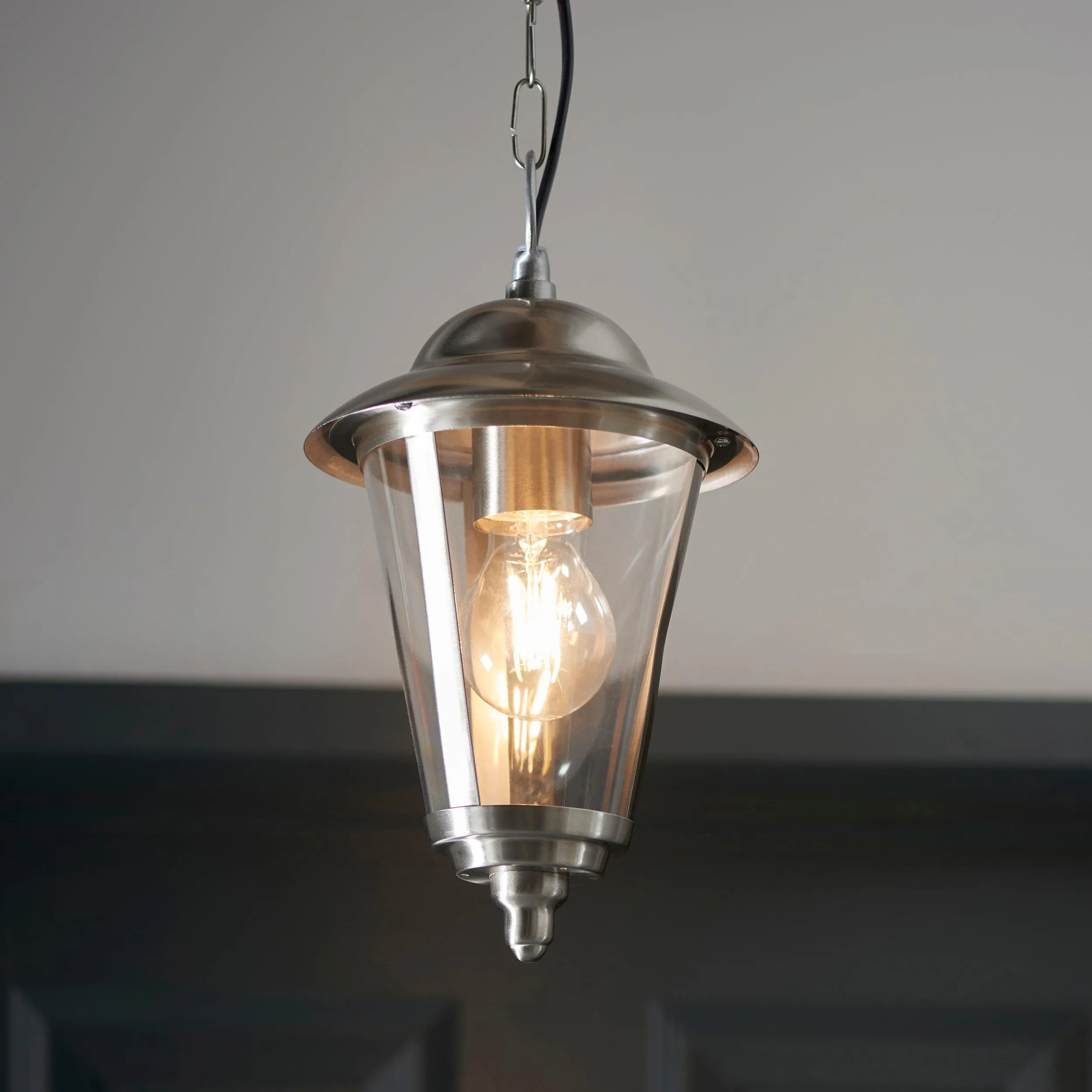 Endon Klien Polished Stainless Steel Outdoor Pendant Light
