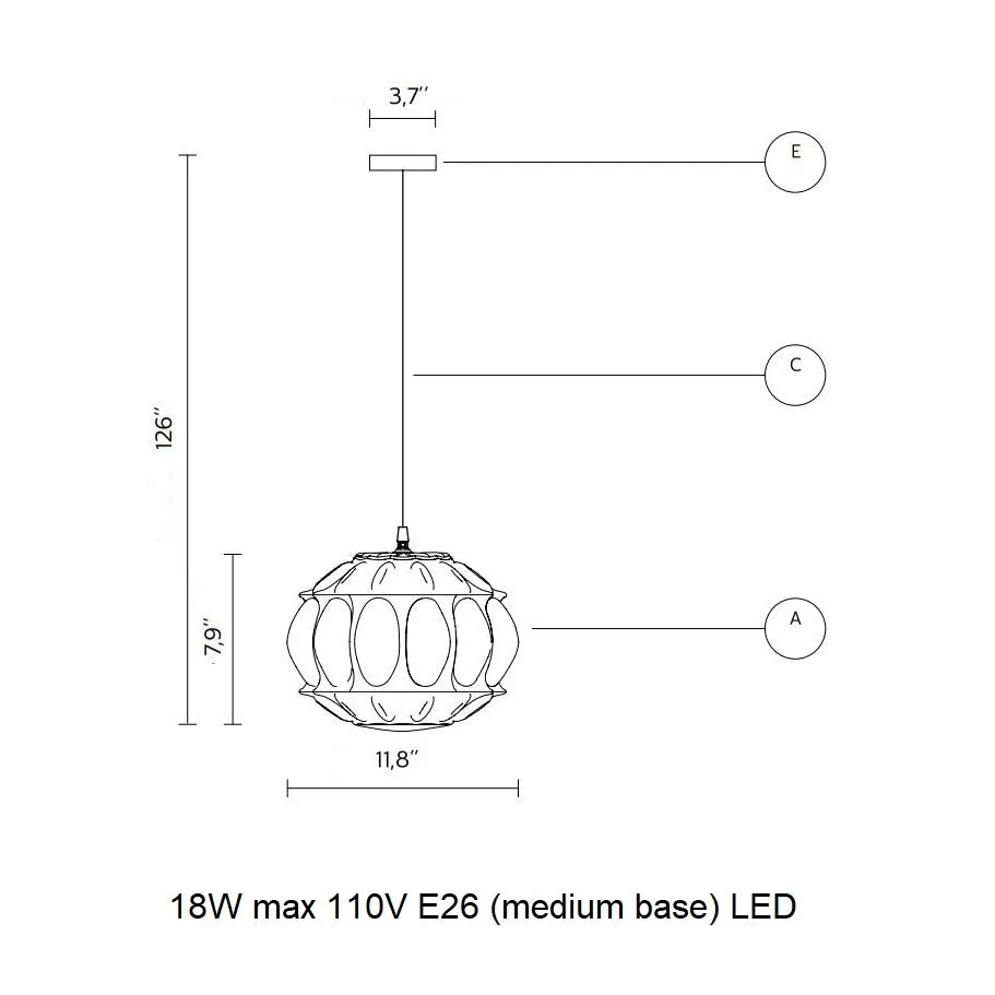 Ginger Oval Outdoor Pendant Light