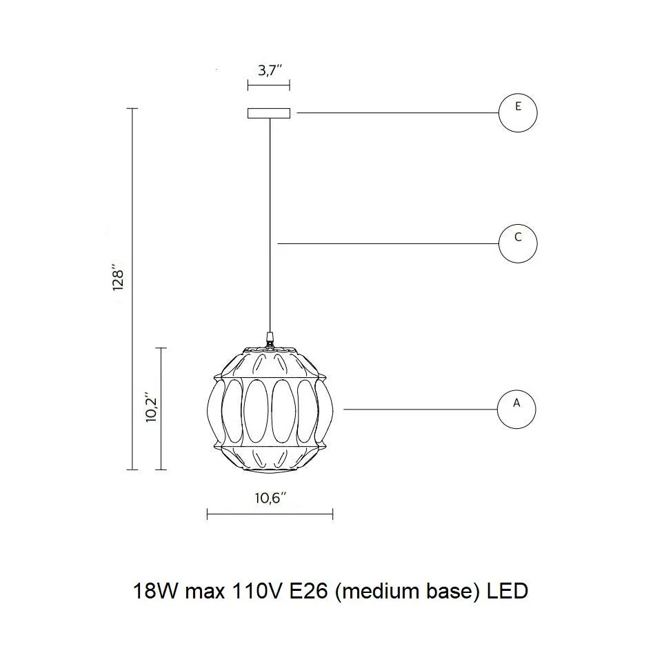 Ginger Round Outdoor Pendant Light