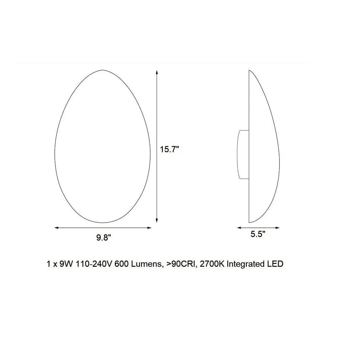 Golden Egg Wall Sconce
