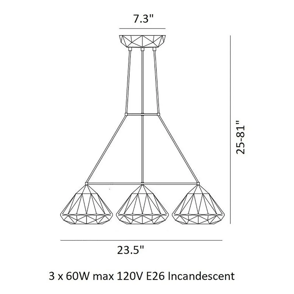 Hatton 1 Triangular Grouping Pendant Light