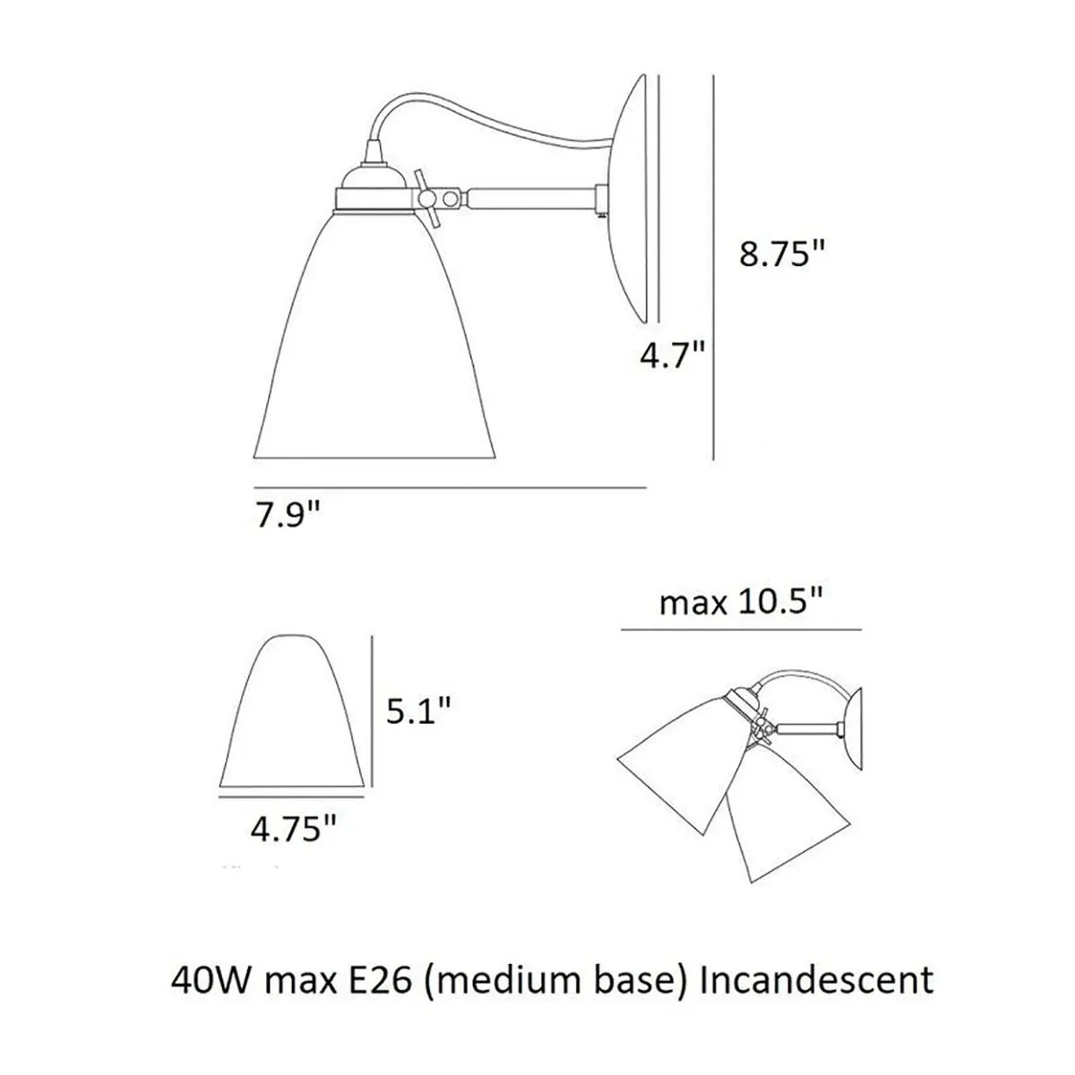 Hector Medium Dome Wall Light
