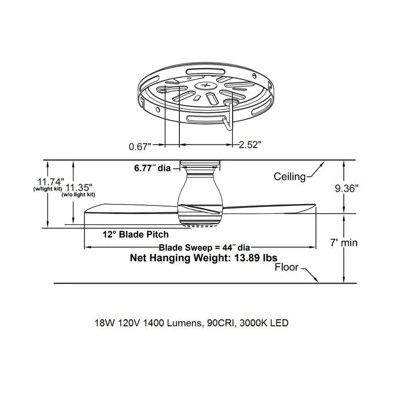 Hugh Outdoor Ceiling Fan with Light