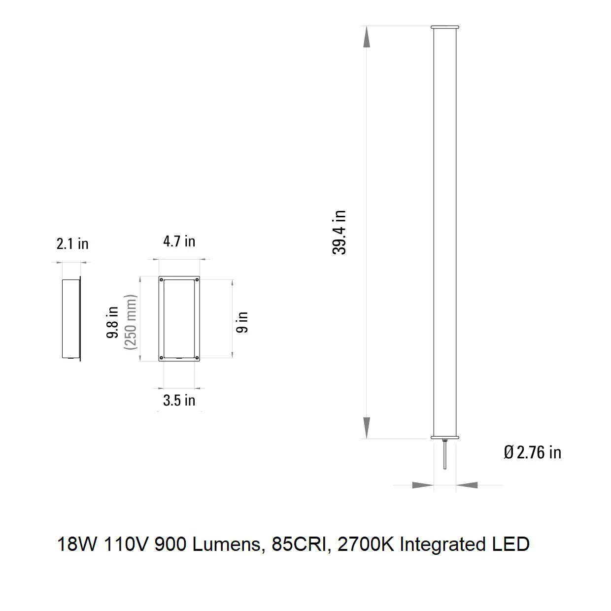 In The Tube 360 Outdoor Wall Sconce