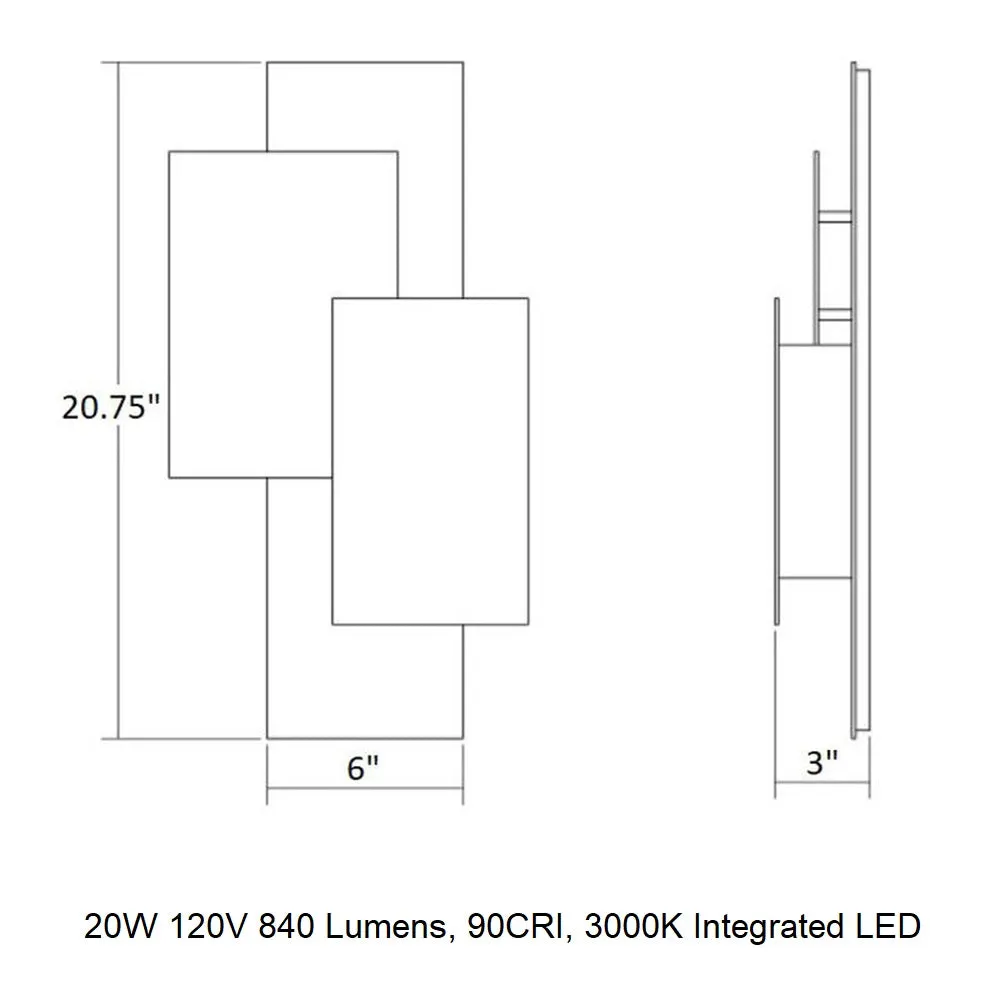 Inside Out Offset Panels LED Sconce
