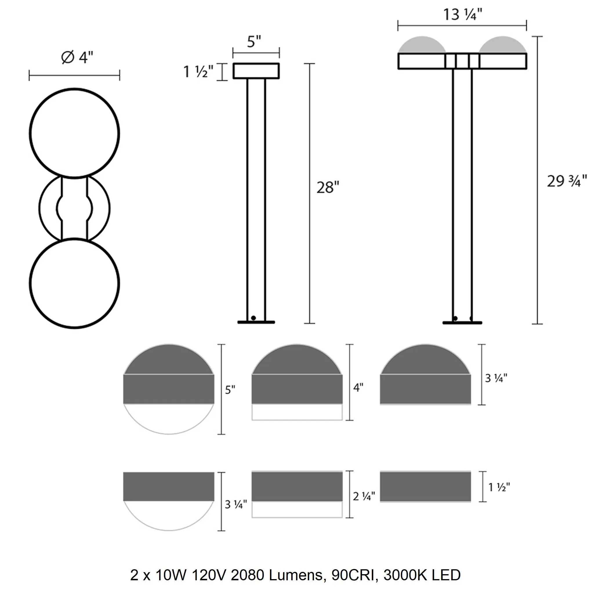 Inside-Out REALS 2-Light LED Bollard