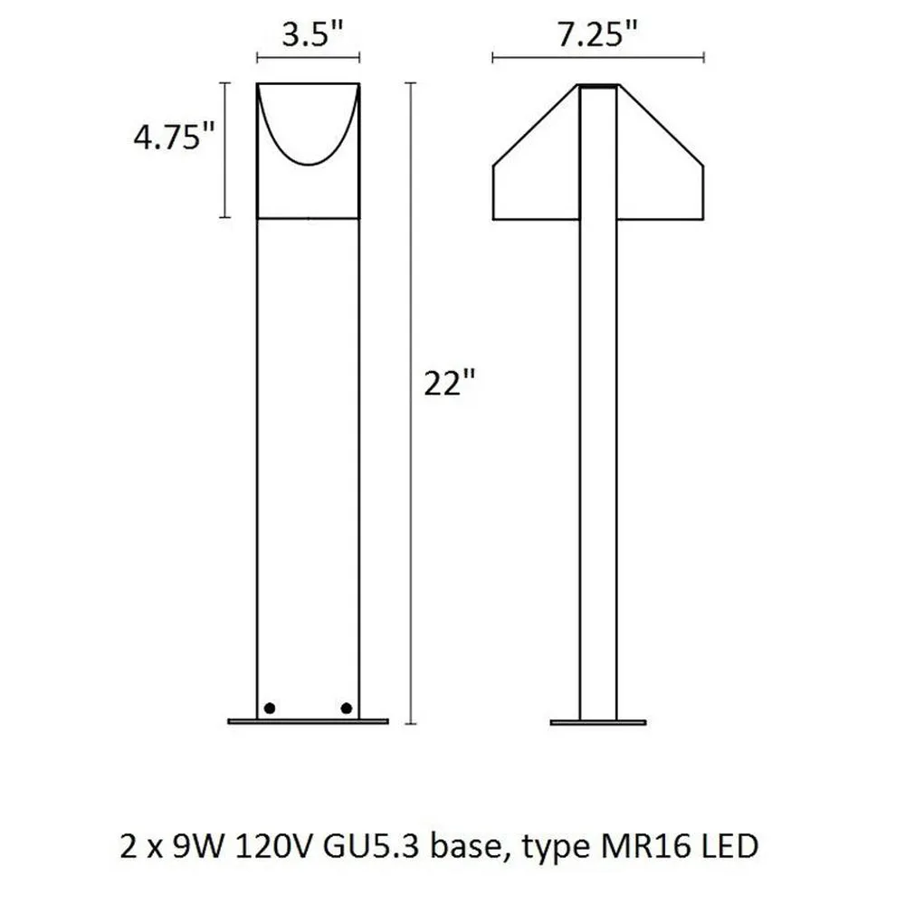 Inside-Out Shear LED Double Bollard