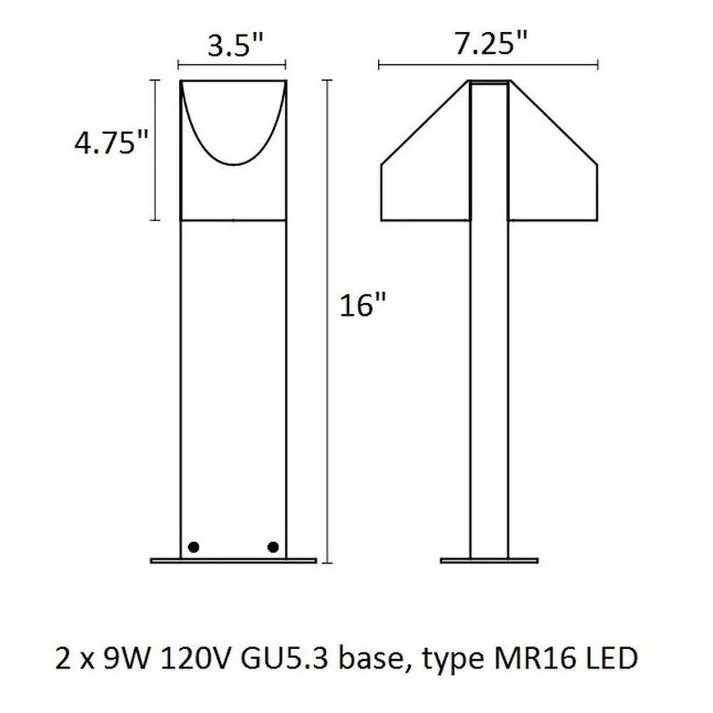 Inside-Out Shear LED Double Bollard