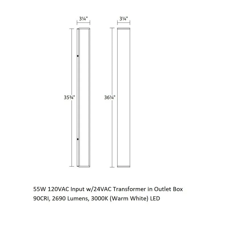 Inside-Out Sideways 36IN Wall Light