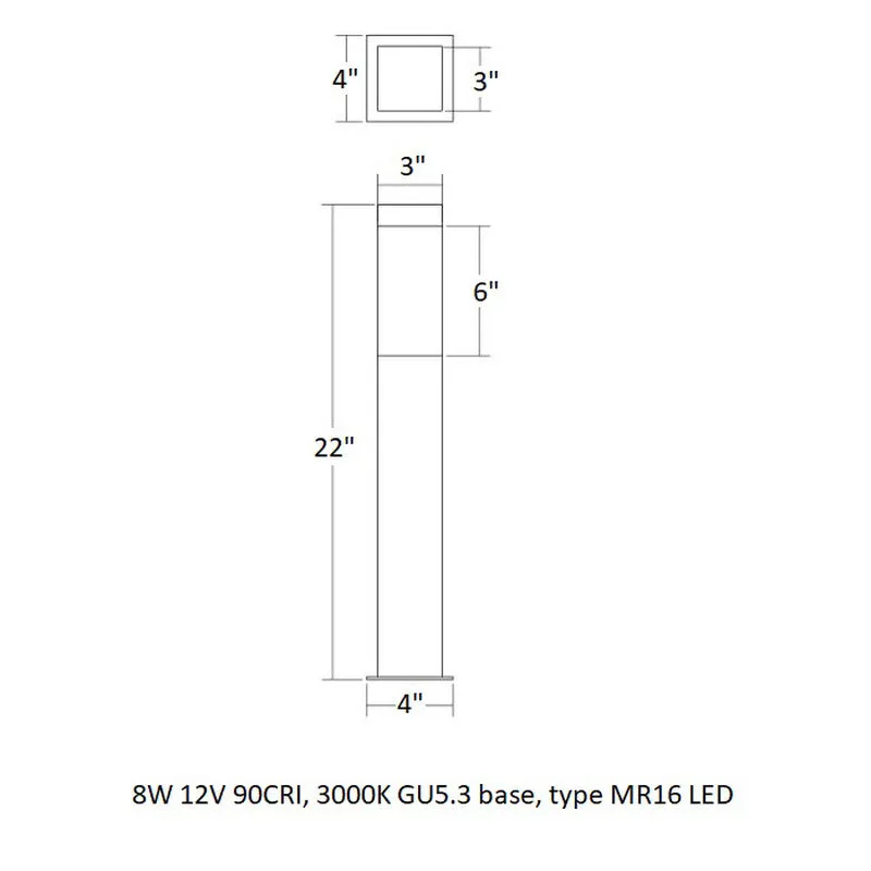 Inside Out Square Column LED Bollard