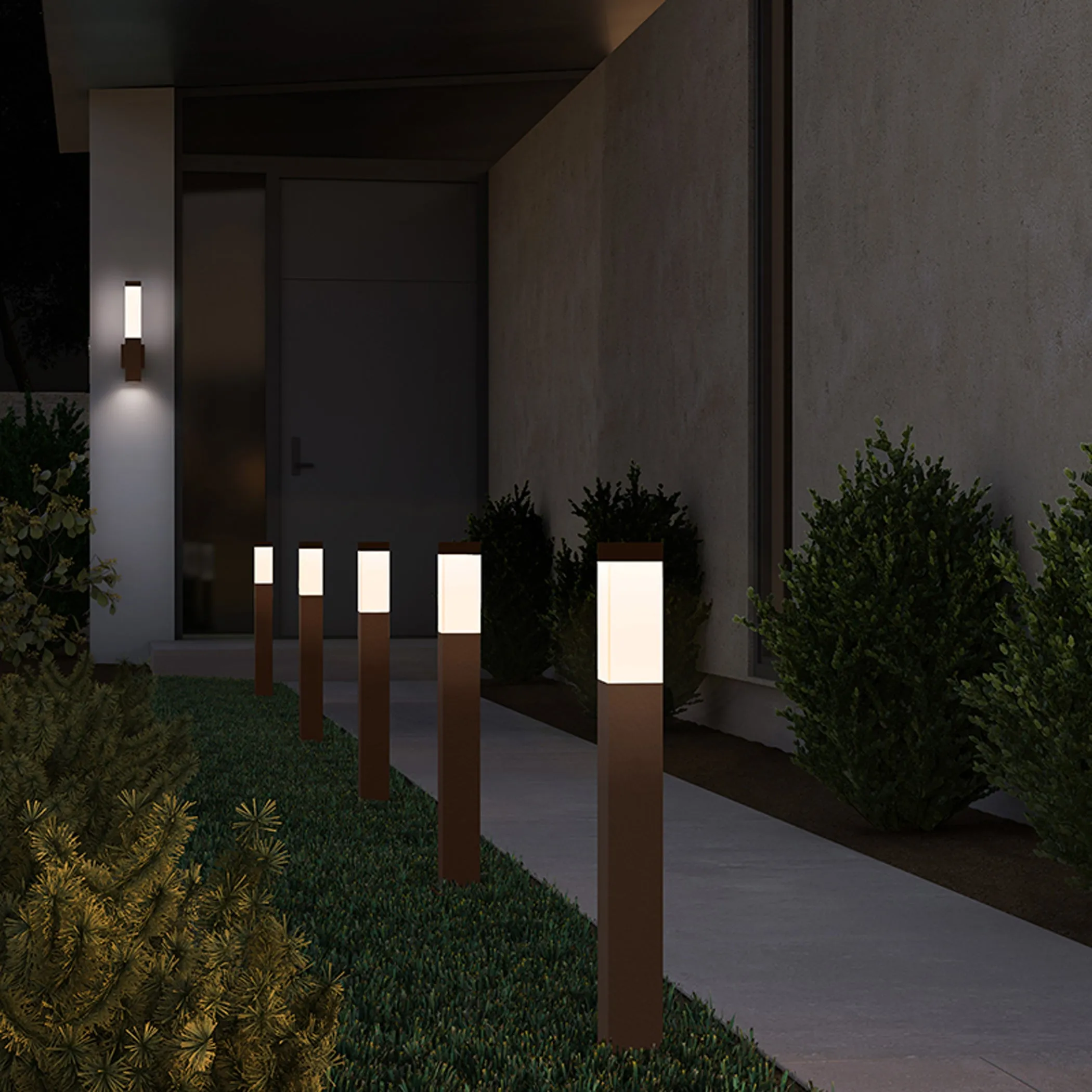 Inside Out Square Column LED Bollard
