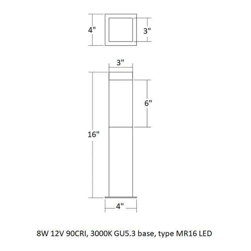 Inside Out Square Column LED Bollard