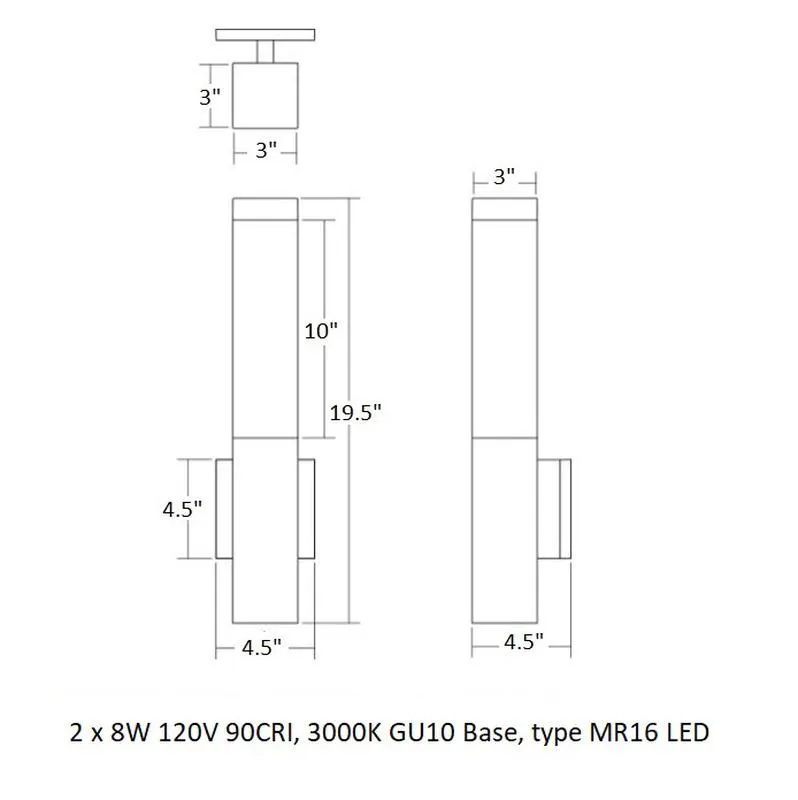 Inside Out Square Column LED Sconce