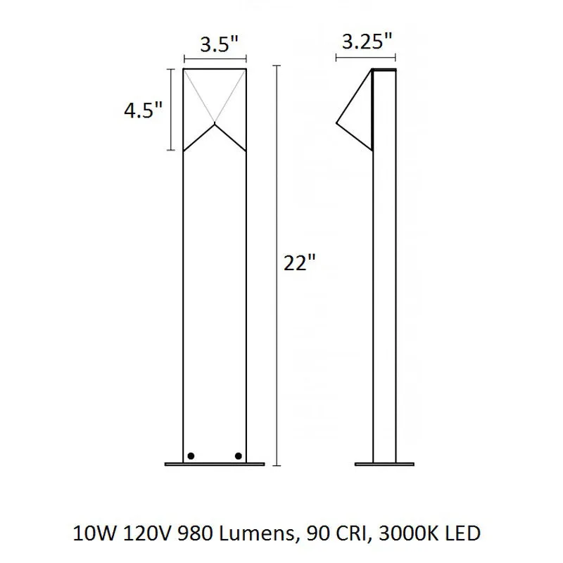 Inside-Out Triform Compact 1-Light LED Bollard