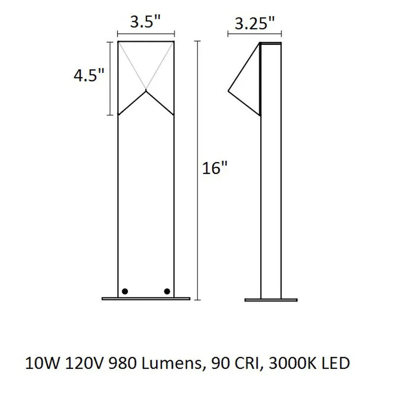 Inside-Out Triform Compact 1-Light LED Bollard