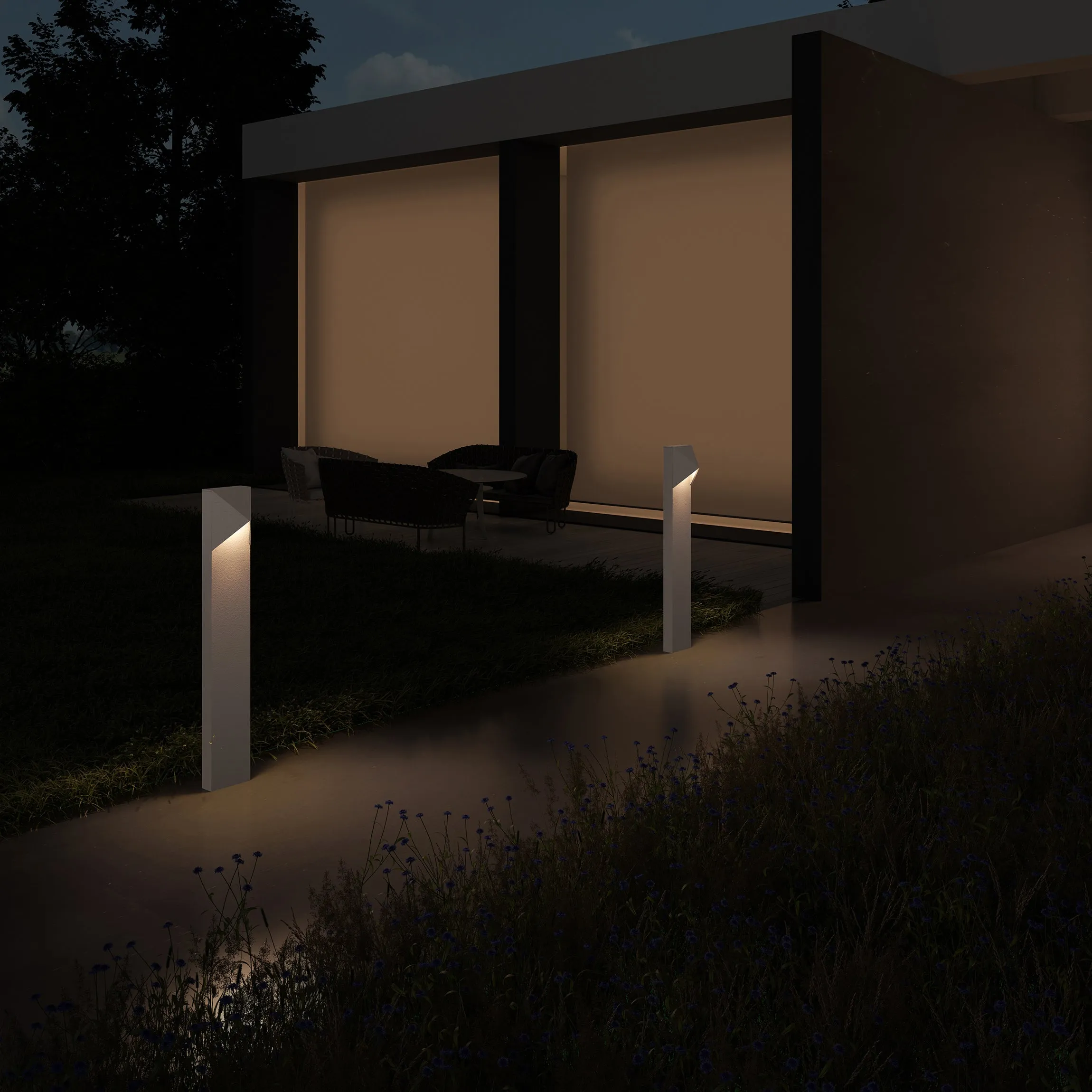 Inside-Out Triform Compact 1-Light LED Bollard