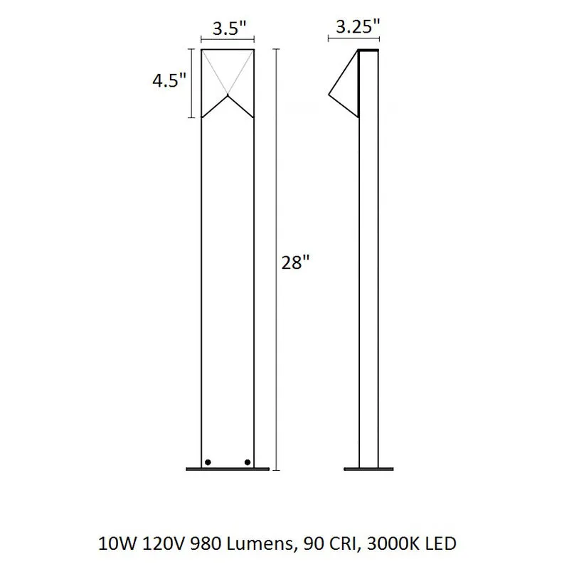 Inside-Out Triform Compact 1-Light LED Bollard