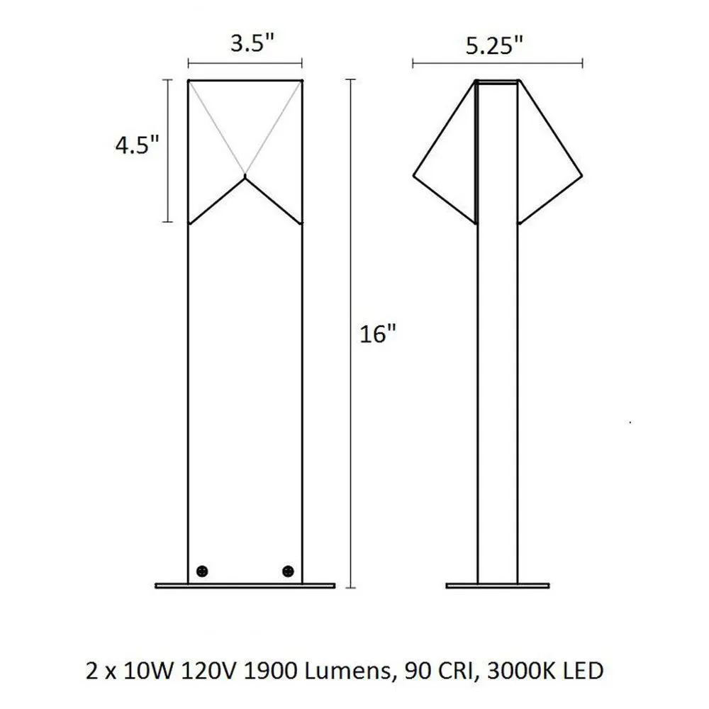 Inside-Out Triform Compact 2-Light LED Bollard