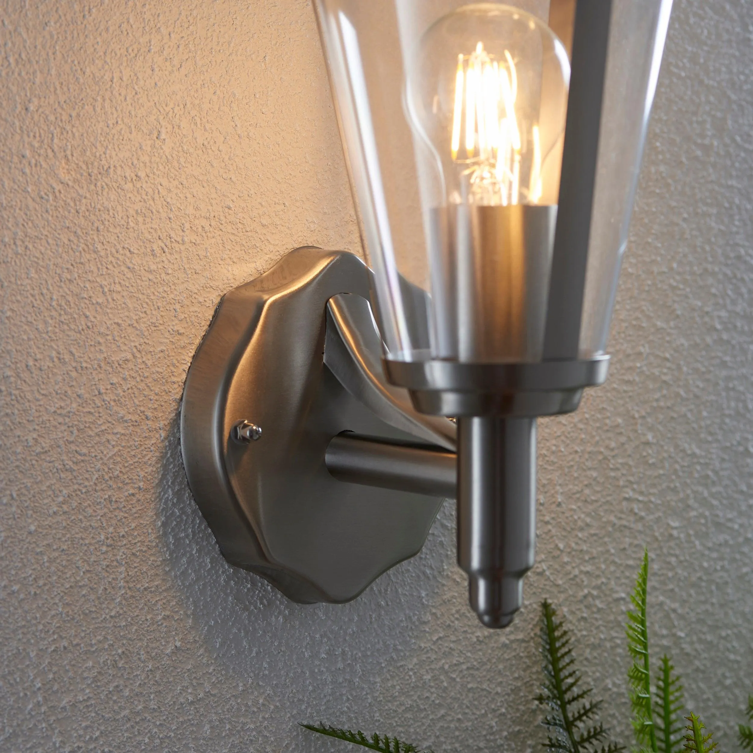 Klien Polished Stainless Steel Upright Outdoor Wall Light