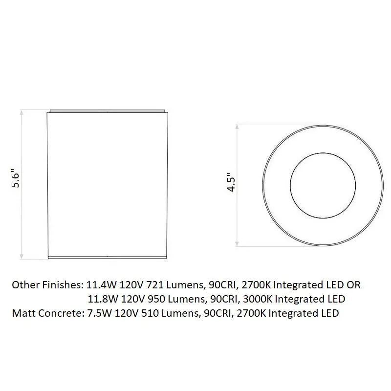 Kos Round Outdoor LED Flush Mount