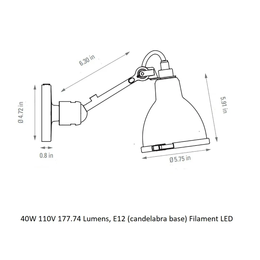 Lampe Gras N304 Bathroom Vanity Light