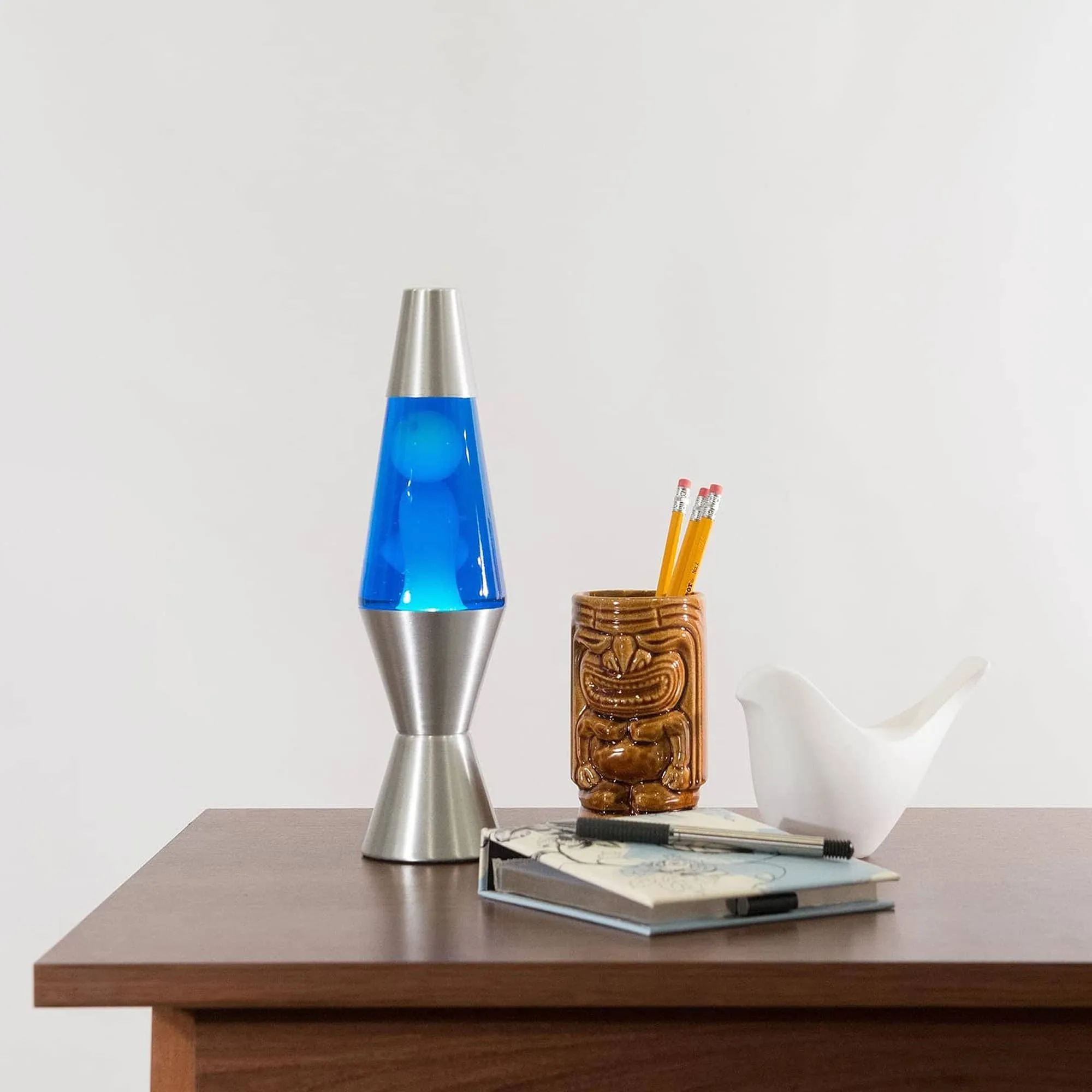 Lava Lamp - 11.5" White and Blue