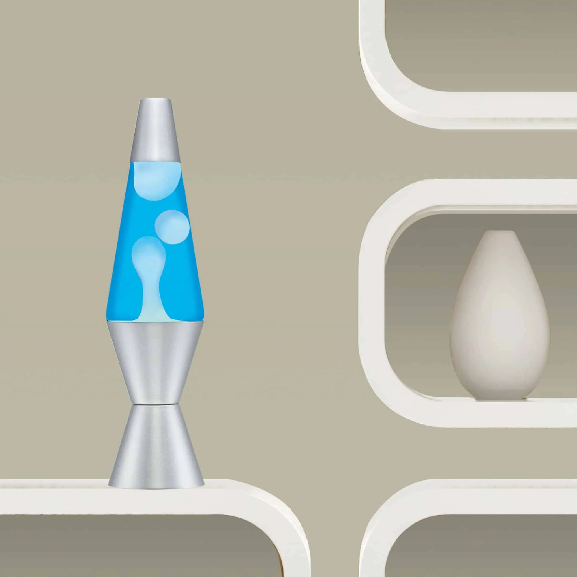 Lava Lamp - 14.5" Blue And White