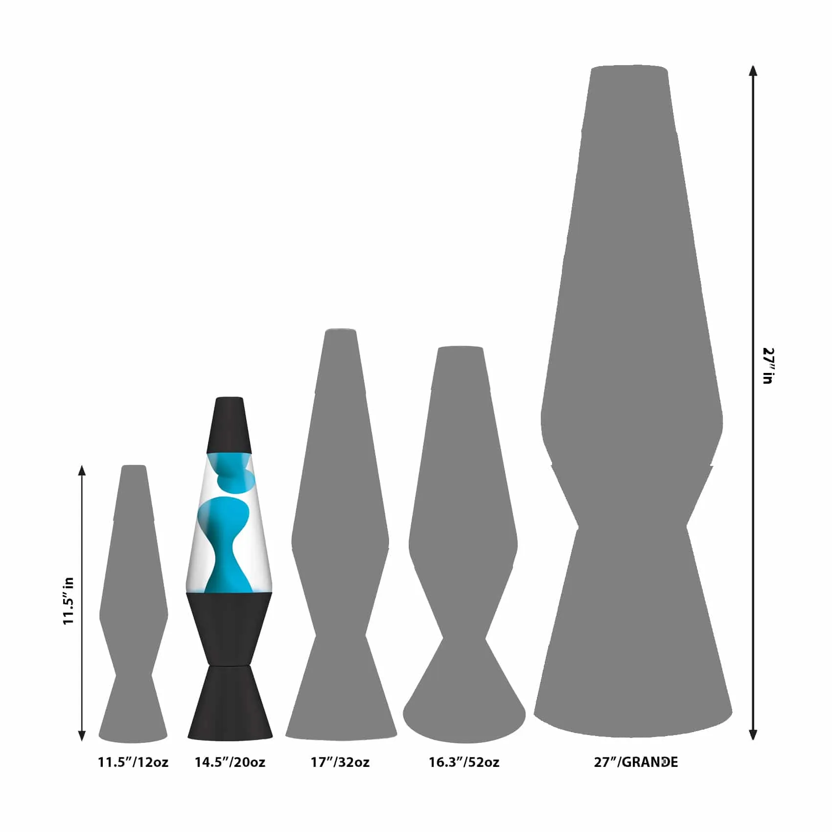 Lava Lamp - 14.5" Neon Blue