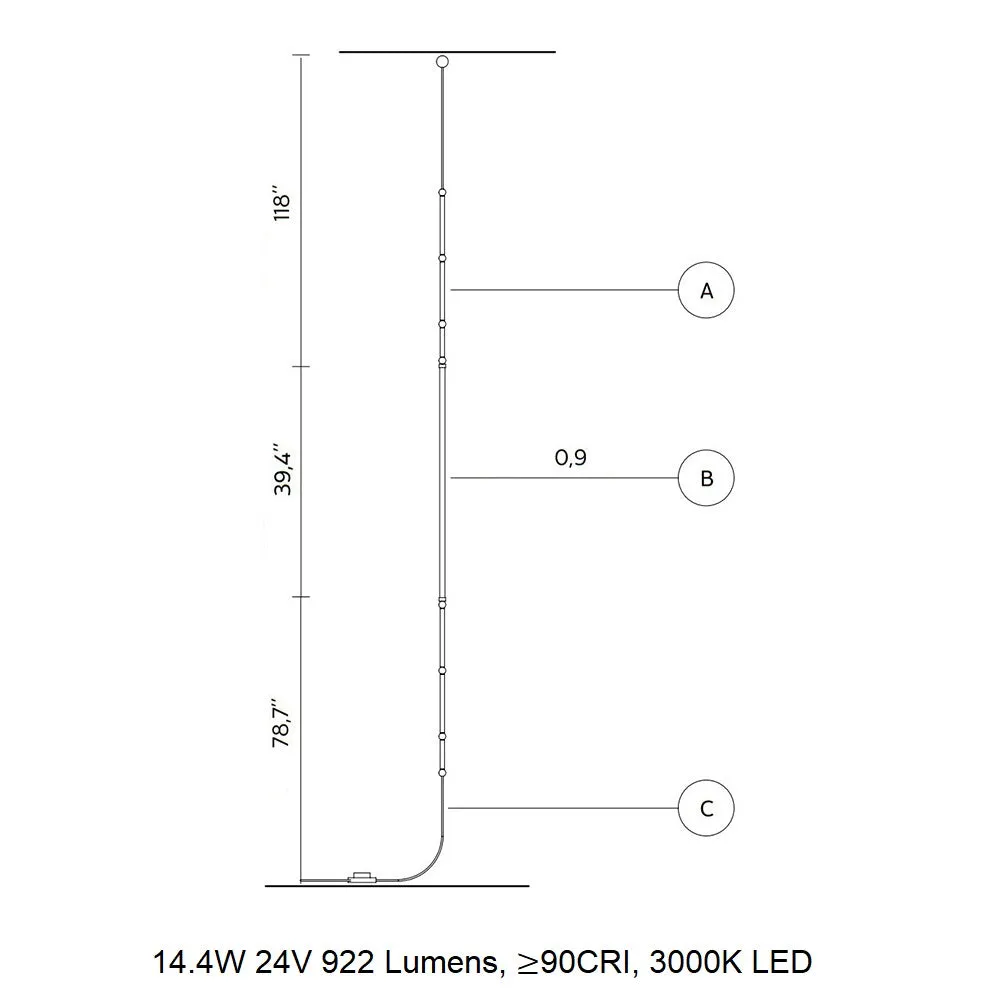Leda Hanging LED Floor Lamp