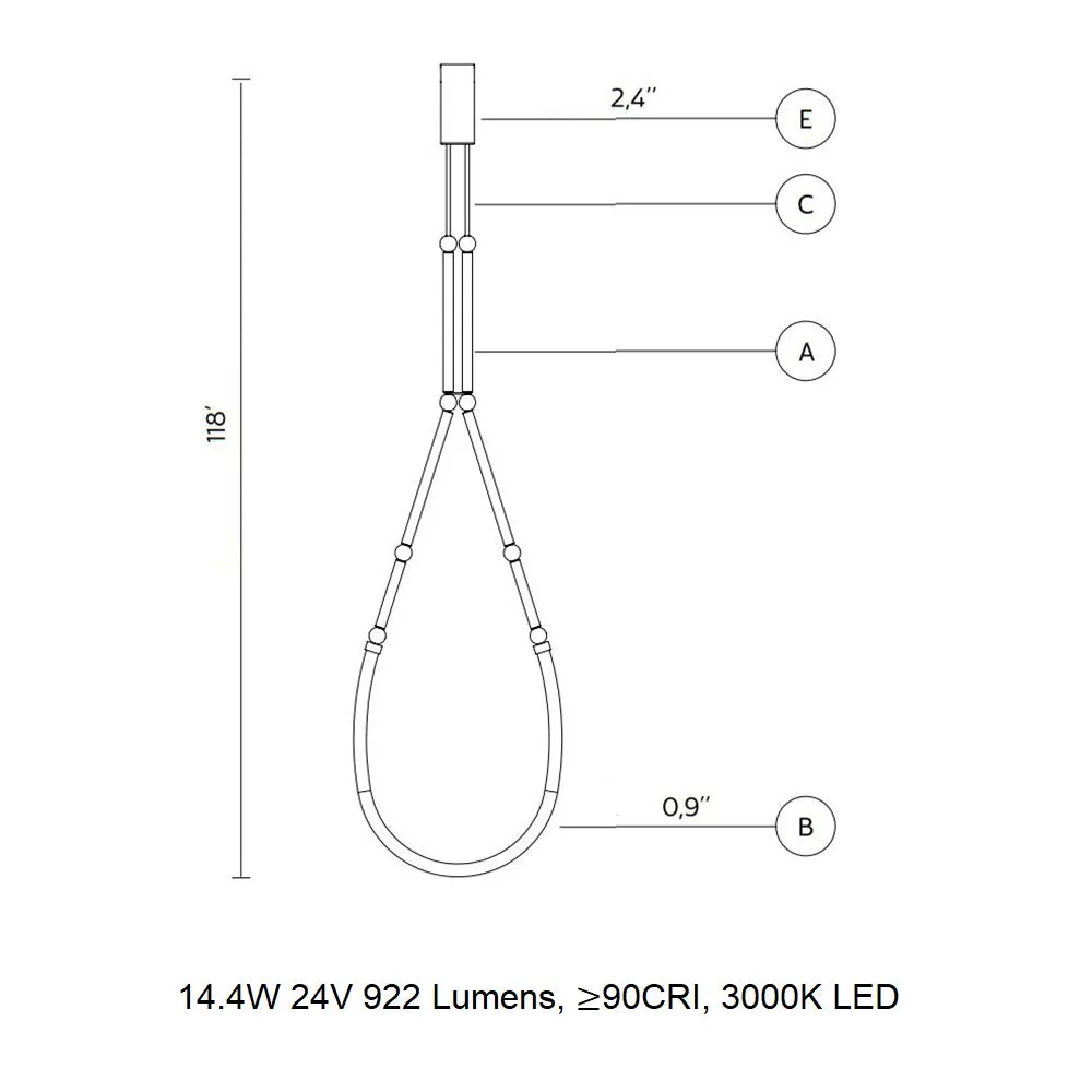 Leda Teardrop Outdoor LED Pendant Light