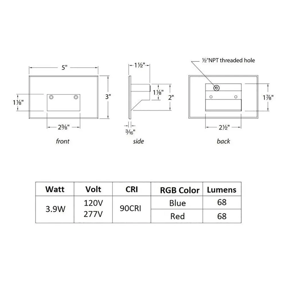 LEDme 100 RGB Horizontal Step and Wall Light