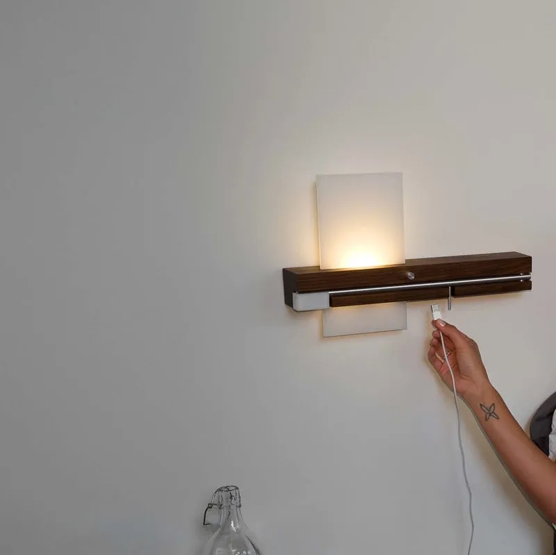 Levo LED Bedside Reading Light w/USB Charger
