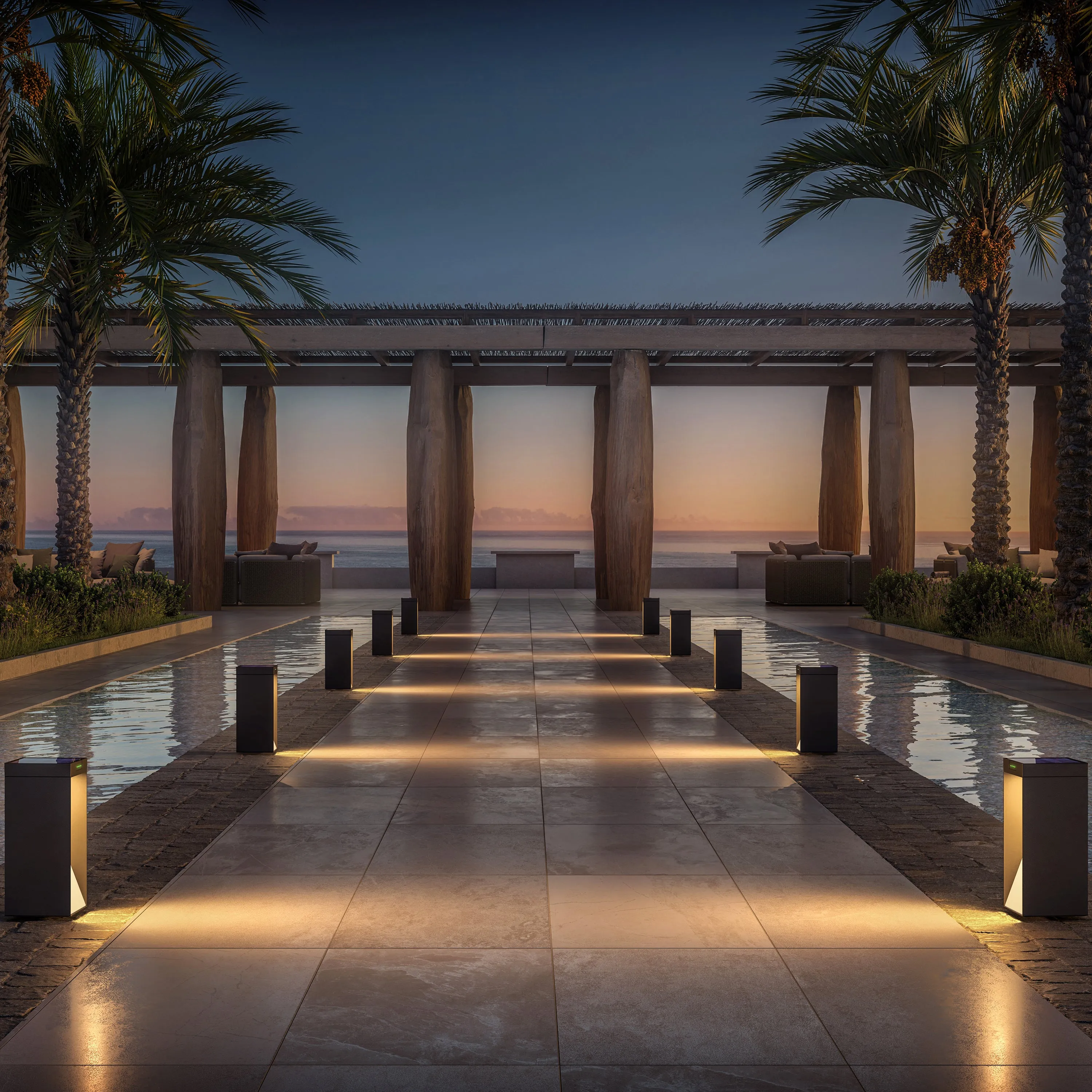 Milio Outdoor LED Solar Bollard Light
