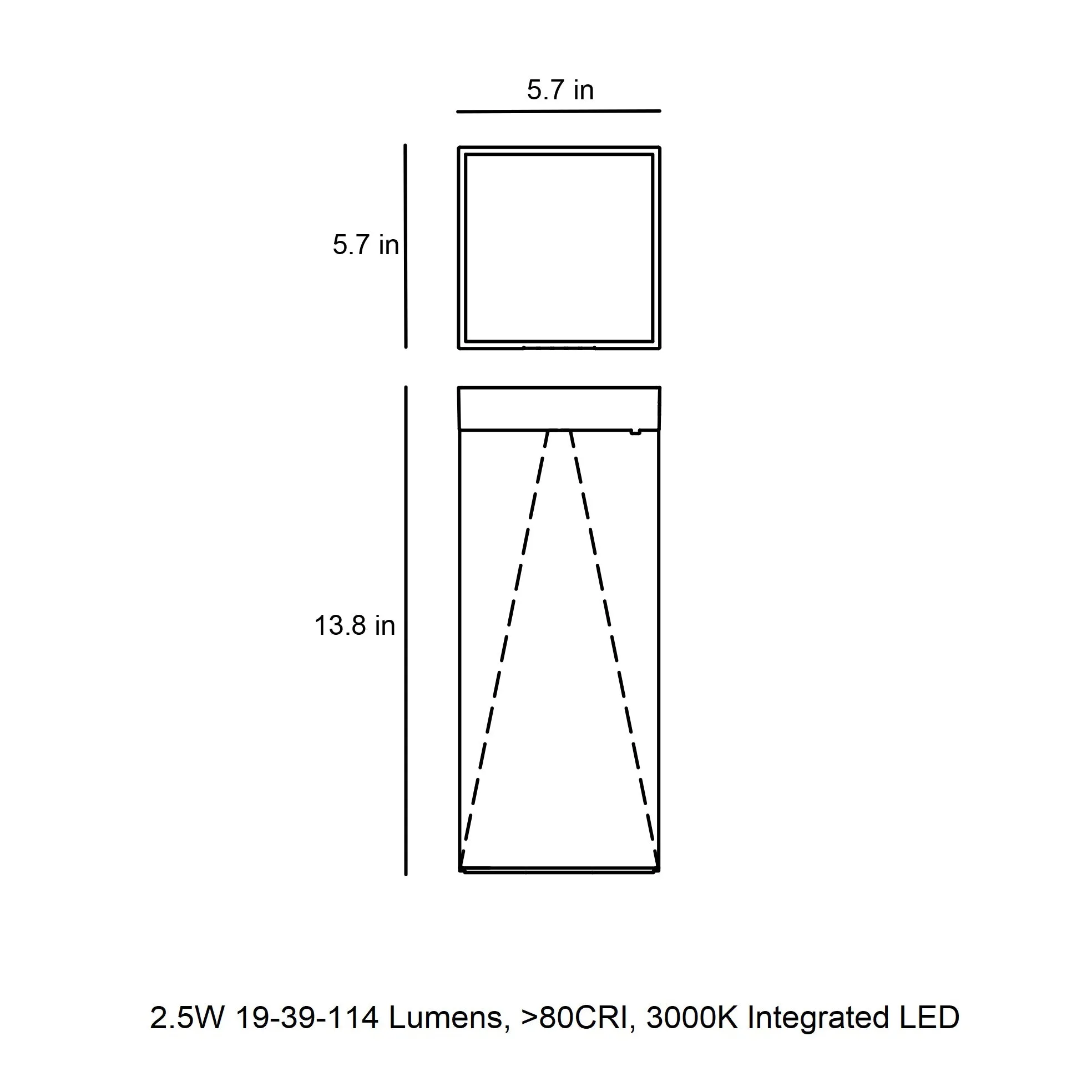 Milio Outdoor LED Solar Bollard Light