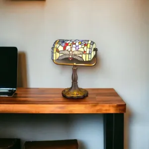 Minster Dragonfly Tiffany Bankers Lamp - 30cm