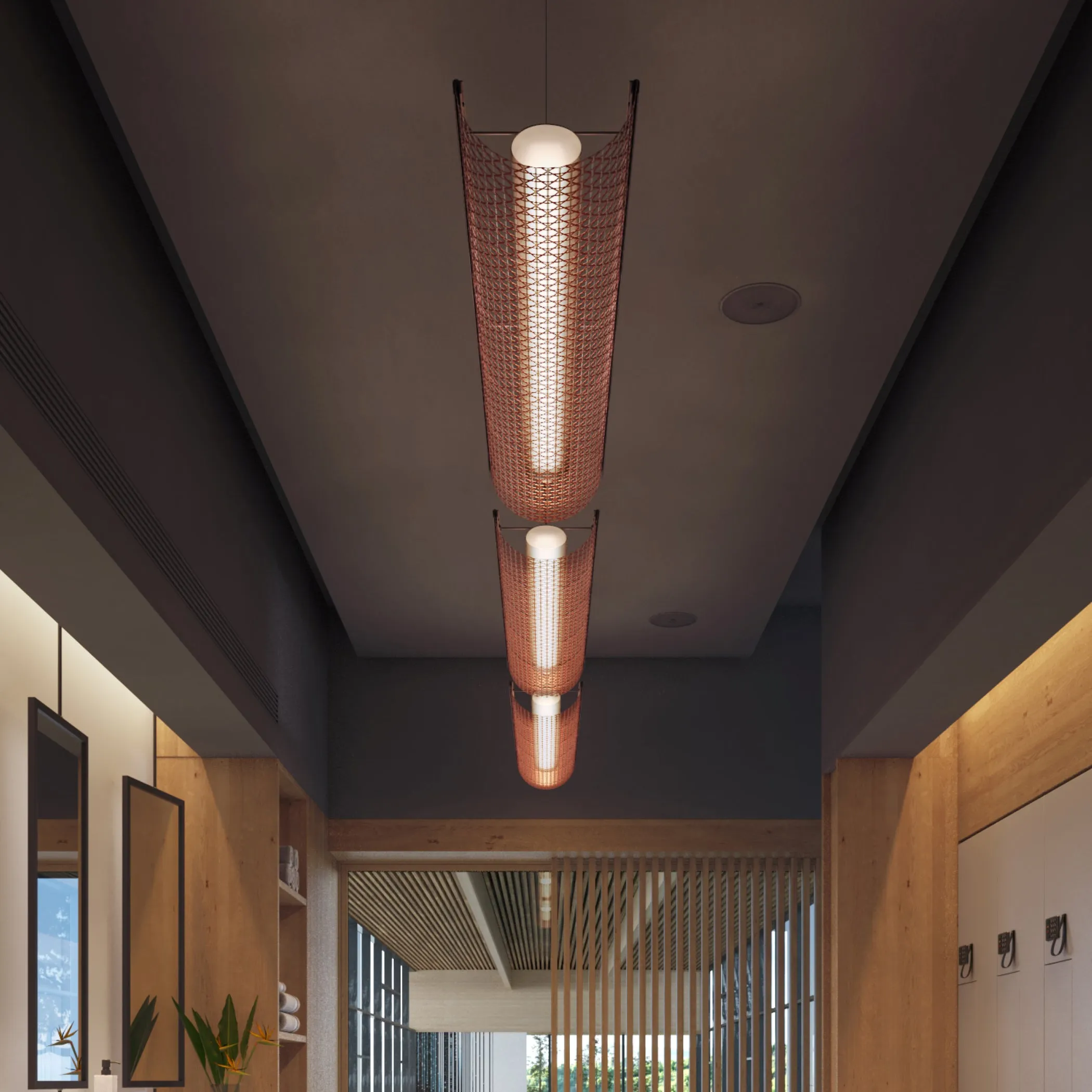 Nans Balis Outdoor LED Linear Pendant Light
