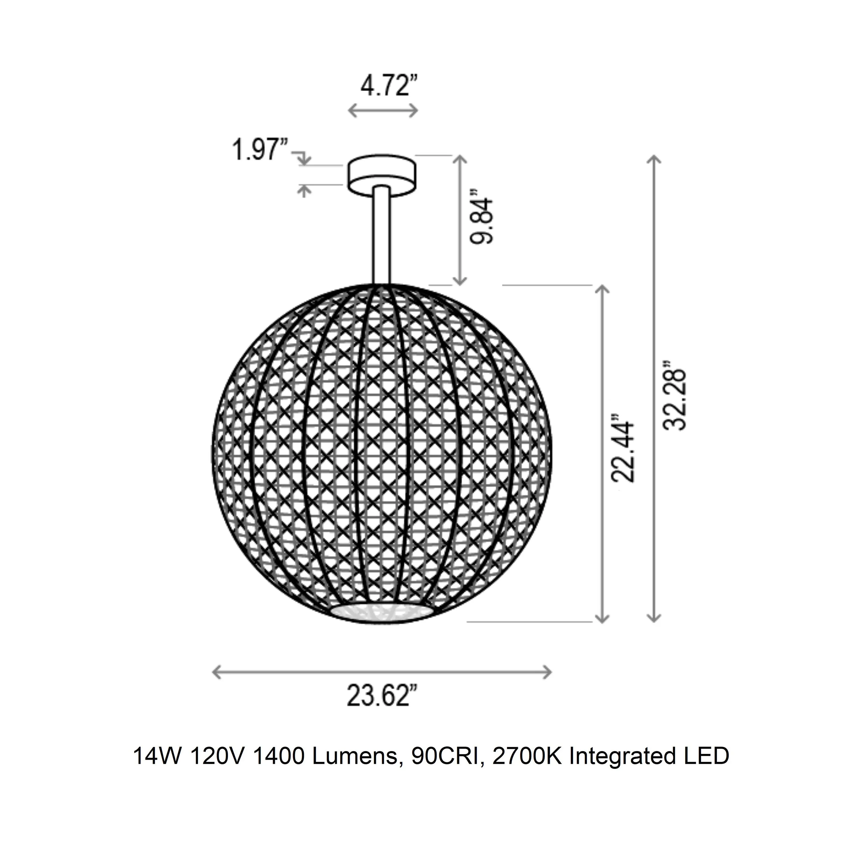 Nans Sphere Outdoor LED Semi Flush Mount