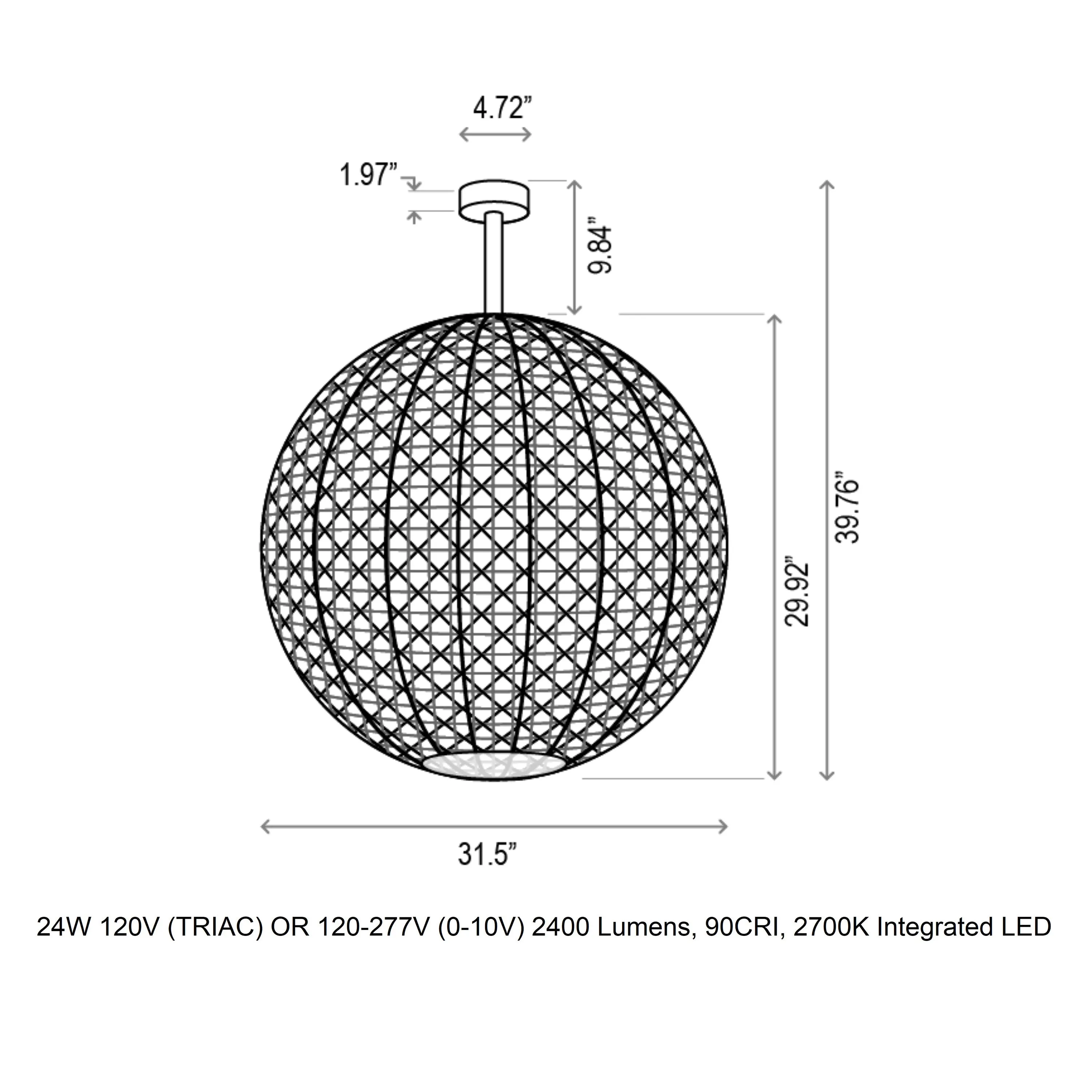 Nans Sphere Outdoor LED Semi Flush Mount