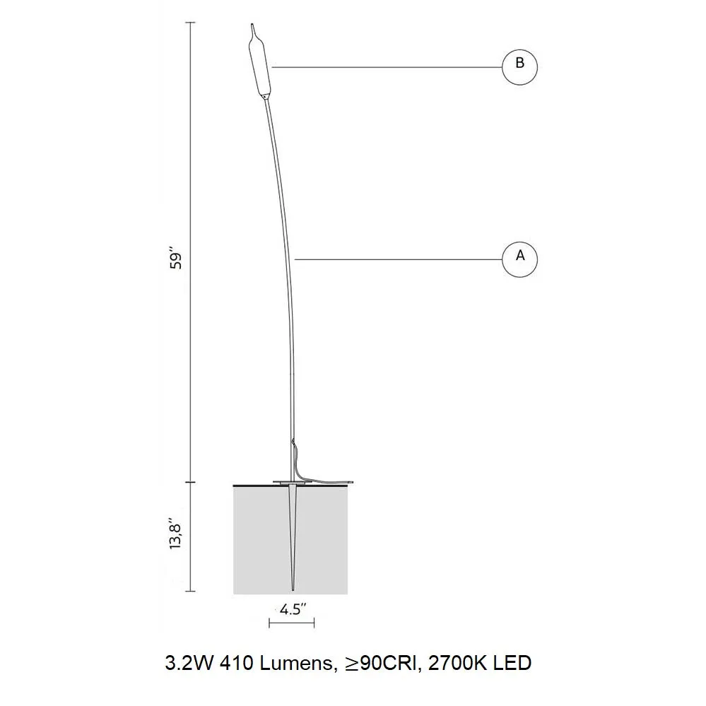 Nilo Spike Outdoor LED Floor Lamp